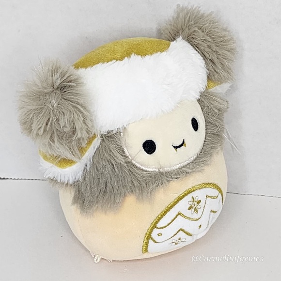 DRAY ⛄️ Gold Winter Yeti W/Hat Xmas Ornament Original Squishmallows Kellytoy NWT - Picture 6 of 8